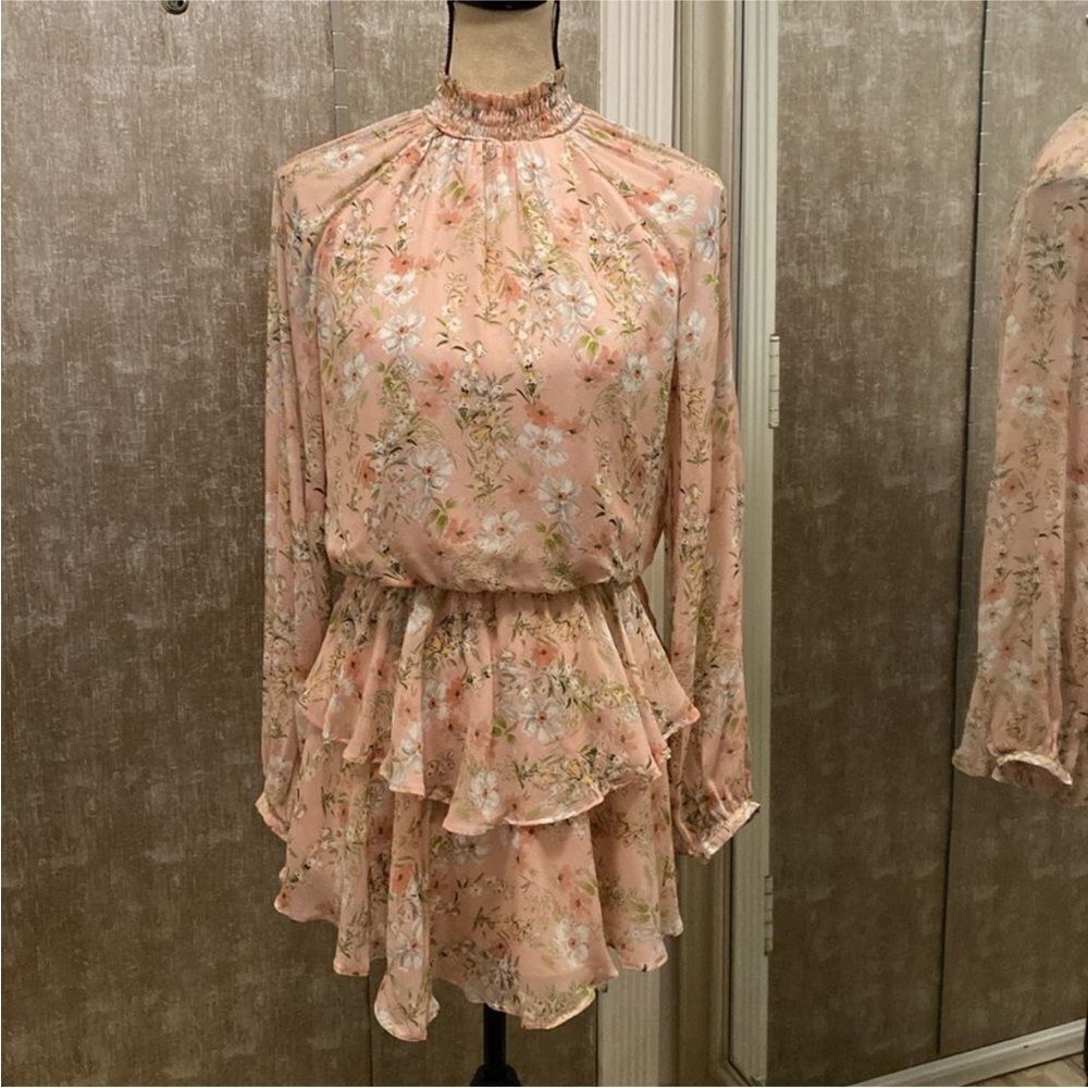Yumi Kim Blush Floral Long Sleeve Dress, S